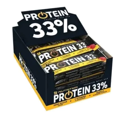 Протеїнові батончики GoOn Nutrition Protein 33% 25x50 g/vanilla-raspberry
