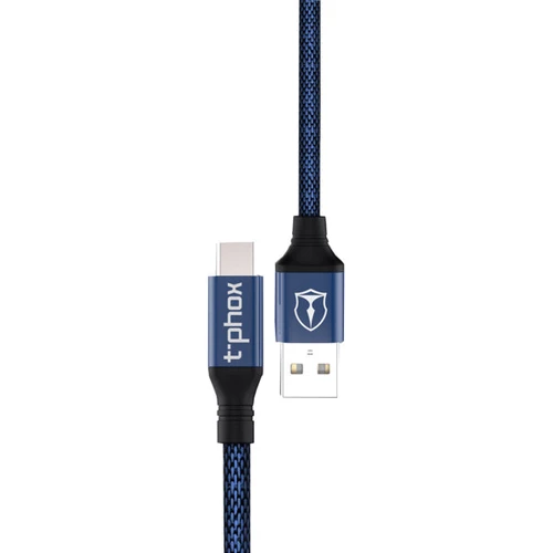 Кабель T-PHOX USB Cable to USB-C Speed 1.2m Blue (T-C810 Blue)