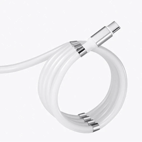 Кабель SuperCalla Cable USB-C to USB-C magnetic White 0.9m