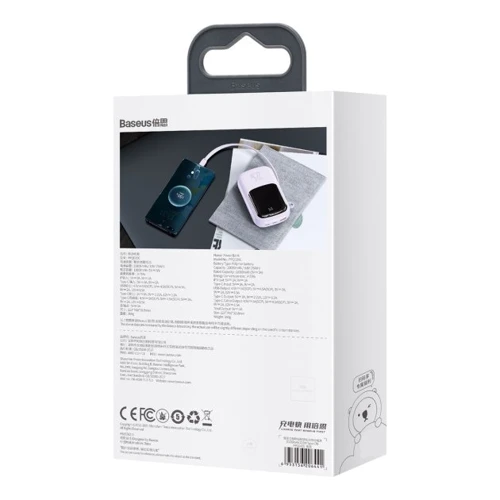 Зовнішній акумулятор Baseus Power Bank 20000mAh з USB-C Cable Q Pow Display 22.5W Purple (PPQD-I05) фото 14