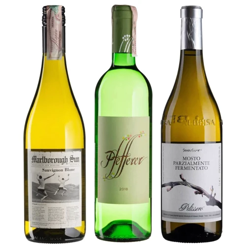 Набір Вино Сент Clair Marlborough Sun Sauvignon Blanc 0.75 л (BW5776), Colterenzio Pfefferer Classic Line 0.75 л (BW44829), Pelissero Mosto Parzialmente Fermentato 0.75 л (BW45912)