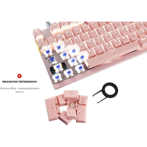 Клавіатура Motospeed GK82 Outemu Blue USB/Wireless Pink (mtgk82pmb) фото 7