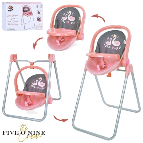 Кукольный стульчик для кормления HONZHI TOYS 2в1 (качель для куклы) розовый (T772024): Тип Для кормления