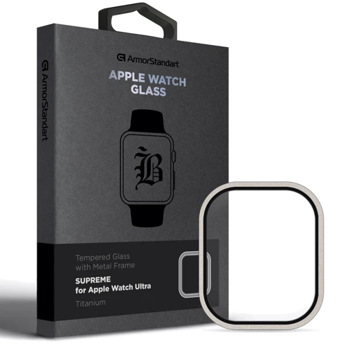 ArmorStandart Tempered Glass Supreme BI Metal Frame Titanium for Apple Watch 49mm (ARM78298)