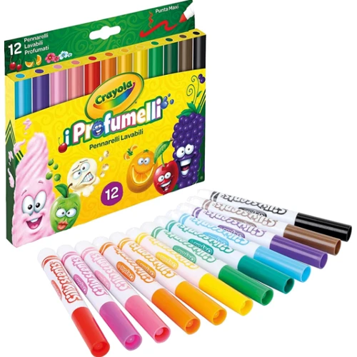 Набір фломастера Crayola Silly Scents широка лінія (washable) з ароматом 12 шт. (58-8337): Кількість кольорів 12