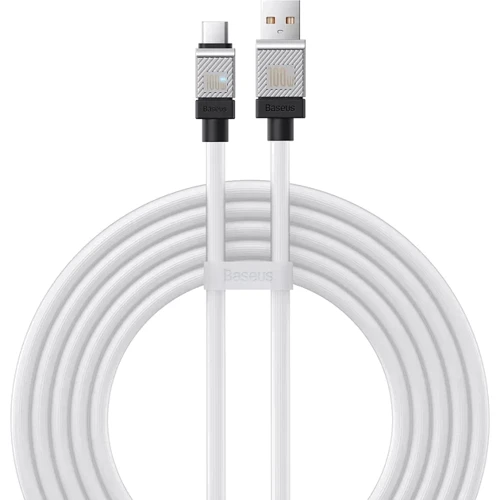 Кабель Baseus USB Cable to USB-C CoolPlay Series Fast Charging 100W 2m White (CAKW000702)