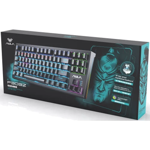 Клавиатура Aula F3032 Keycaps Plus 21 Dark Yellow Keys KRGD Red USB UA Black (6948391204673): Интерфейс подключения USB
