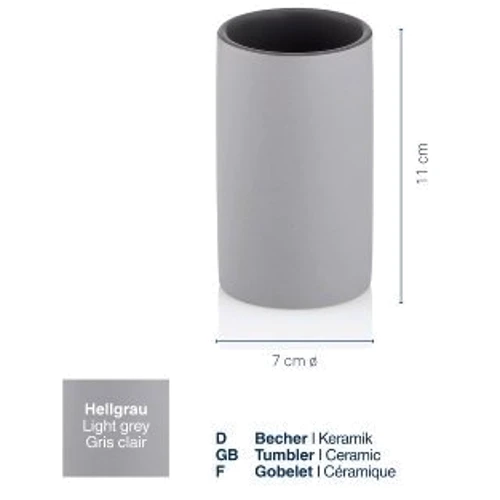 Склянка для зубних щіток KELA Matsi світло сірий 11х7 см (23710)