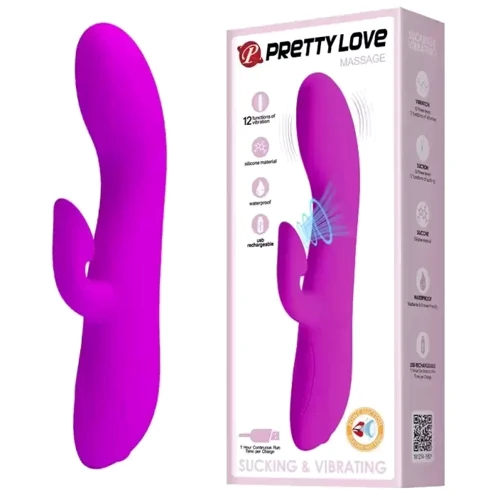Вибратор с вакуумной стимуляцией клитора Pretty Love - Massage, BI-014395