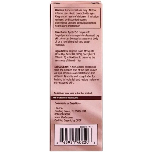 Life Flo Rosehip seed oil Масло из семян шиповника 118 мл: Пол Унисекс