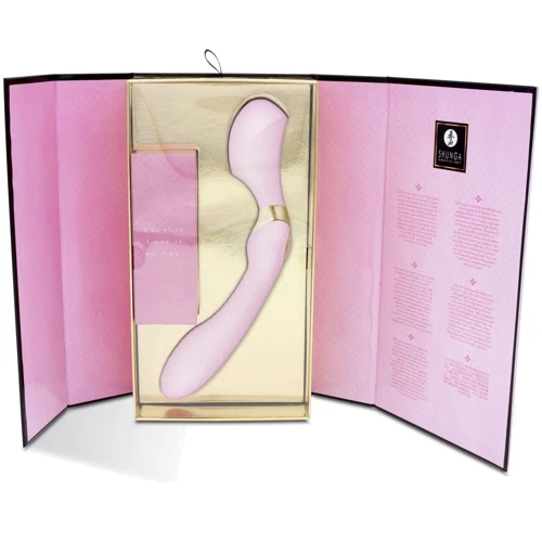 Вибромассажер Shunga Zoa Light Pink, двусторонний
