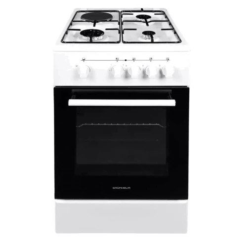Плита комбинированная Grunhelm GF5600W: Газ-контроль конфорок есть