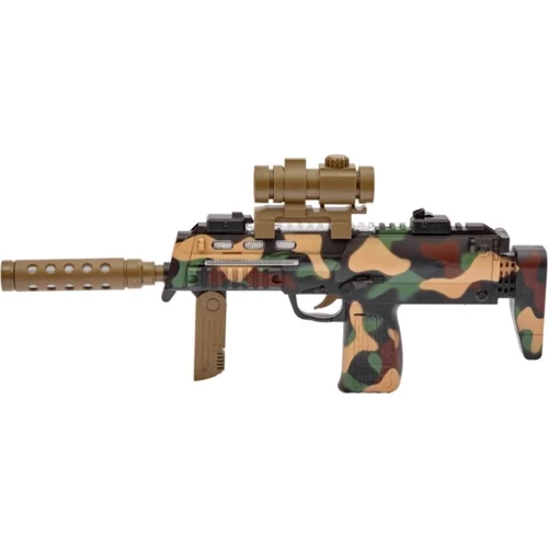 Автомат свето-звуковой ZIPP Toys HK MP7 в наборе с очками цвет камуфляж/коричневый