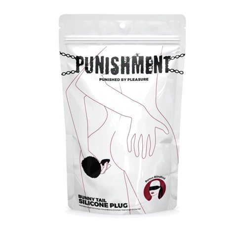 Анальная пробка с хвостом Punishment - Bunny Tail Silicone Anal Plug - Black