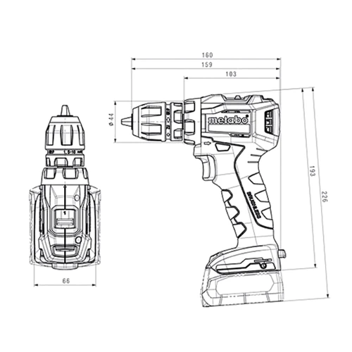 Шуруповерт Metabo PowerMaxx ВS 12 BL Quick (601039500): Тип патрона быстрозажимной