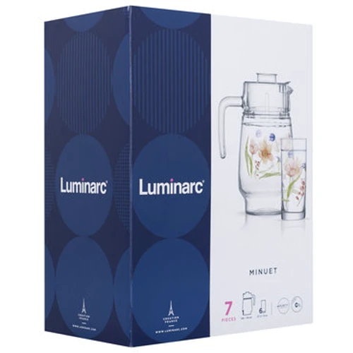 Набір для напоїв Luminarc AMSTERDAM MINUET 7 предметів (P6287): Матеріал ударостійке скло