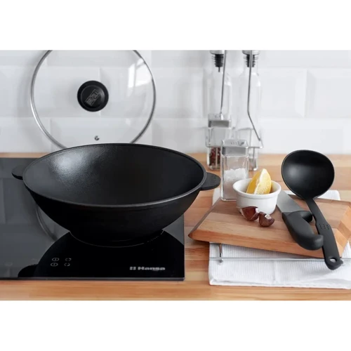 Сковорода Brizoll Wok чугунная со стеклянной крышкой 4.7л 300х103мм (W30-6): Тип сковороды ВОК