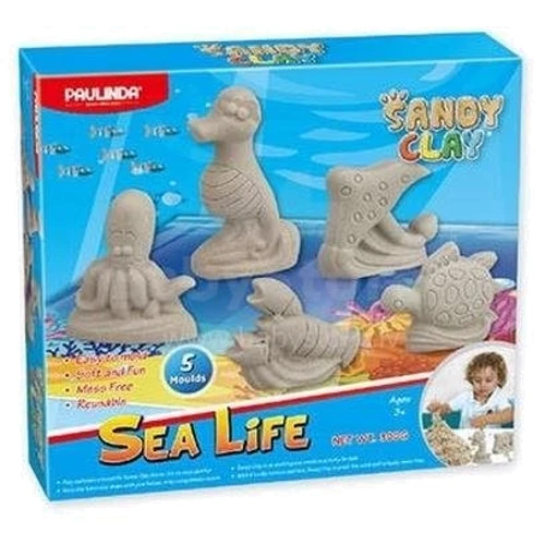 Песок для творчества Paulinda Sandy clay Морская жизнь-животные 300г 5 ед PL-140017