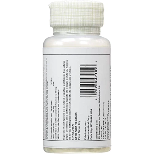 Solaray Zinc Citrate, 50 mg, 60 Vegetarian Capsules (SOR-47102): Форма выпуска Капсулы