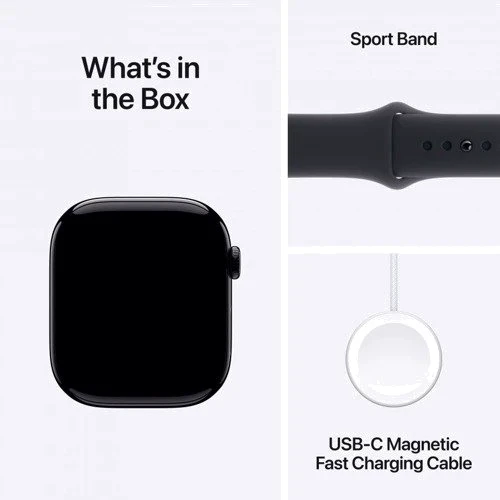 Apple Watch Series 10 GPS 46mm Jet Black Aluminium Case with Black Sport Band - M/L (MWWQ3) Approved Вітринний зразок: Виробник Apple