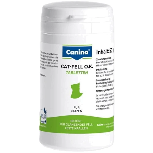 Витамины Canina Cat-Fell O.K. 50 g 100 табл. Биотин с микроэлементами (4027565201525)