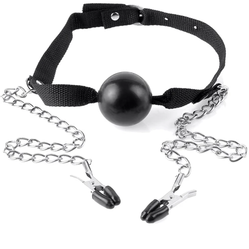 Fetish Fantasy Series Ball Gag & Nipple Clamps кляп с зажимами для сосков