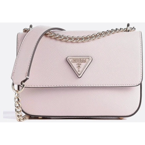 Женская сумка кросс боди GUESS ECO ELEMENTS CNVRTBL XBDY FLAP бежево-розовая (HWEVG876721-LTR)