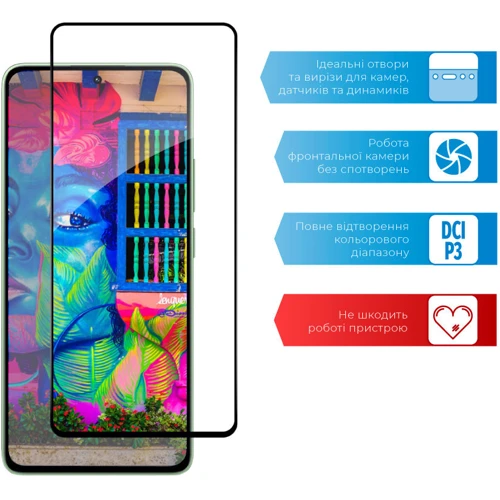 Аксессуар для смартфона ACCLAB Tempered Glass Full Glue Black for Xiaomi Redmi Note 13 4G: Цвет черный