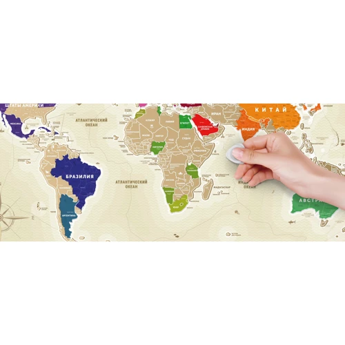 Скретч-карта світу Travel Map Gold World (Rus) фото 15