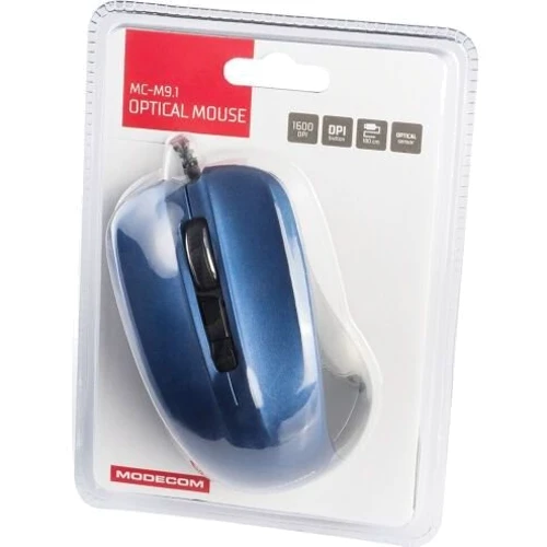 Мышь Modecom MC-M9.1 USB Blue (M-MC-00M9.1-140): Максимальное разрешение сенсора, dpi 1600