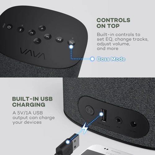 Акустика VAVA VOOM 22 Wireless Speaker: Підключення 3.5 мм / Bluetooth