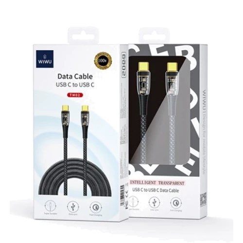 Кабель WIWU Data Cable Series USB-C to USB-C 100W 2m Black(TM02): Довжина 2 м