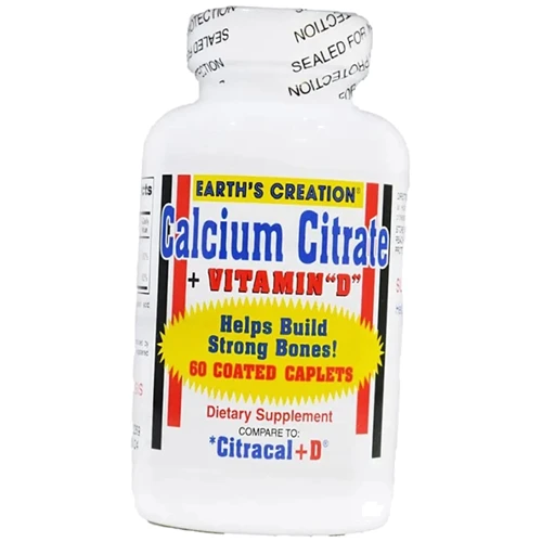Earth`s Creation Calcium Citrate + Vitamin "D" Кальцій цитрат та вітамін Д3 60 каплет