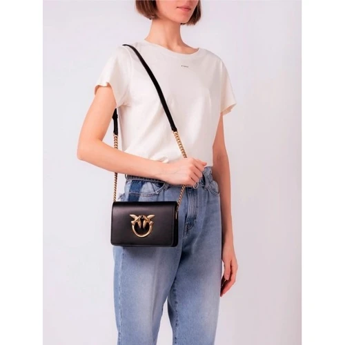 Жіноча сумка крос боді PINKO LOVE CLICK MINI VITELLO SETA чорна (100067A0F1Z99Q): Стать Женский