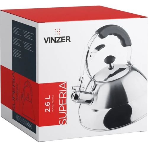 Чайник Vinzer Superia 2.6 л (50009): Область применения Для галогенных/стеклокерамических плит, Для электрических плит, Для индукционных плит, Для газовых п