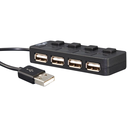 Аксесуар для накопичувача Frime 4хUSB2.0 Hub Black (FH-20010)