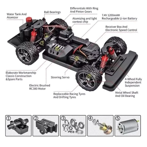 Гоночный автомобиль для дрифта на радиоуправлении 1:16 (HS 16352)