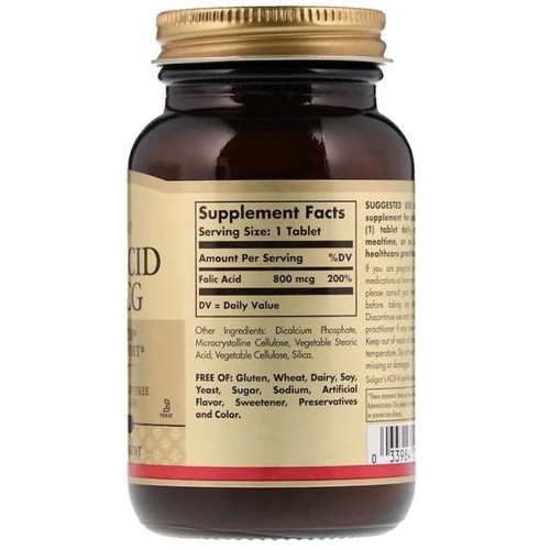 Solgar Folic Acid 800 mcg 250 Vegetable Capsules: Тип Витамин B