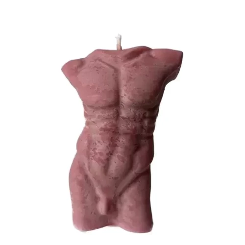 Свеча в виде торса мужчины Glowing fire, 10х5 см (телесный)