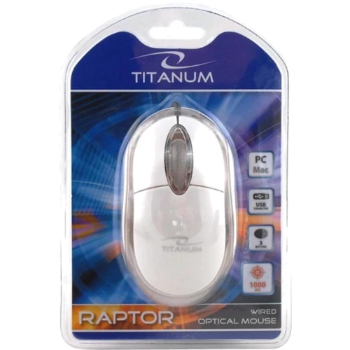 Мишка Esperanza Titanum TM102W White: інтерфейс підключення дротова USB