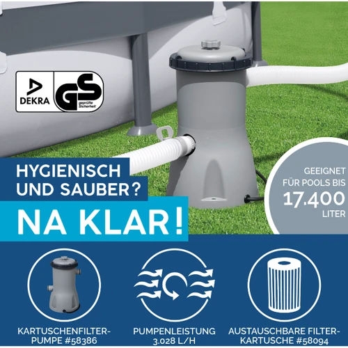 Бассейн Bestway 457-107 см (561GD) (фильтрующий насос, лестница, покрытие бассейна, светодиодная подсветка, ремонтная заплатка) фото 4