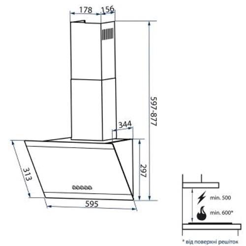 Витяжка Minola HDN 6202 BL/INOX 700 LED фото 10
