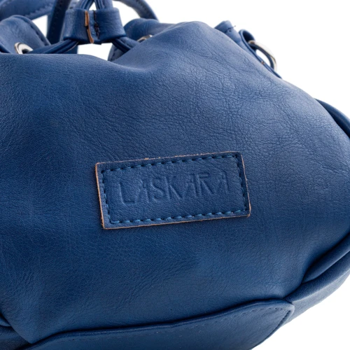 Женская сумка бакет-бэг Laskara синяя (LK-10048-blue): Фактура Матовая, Гладкая