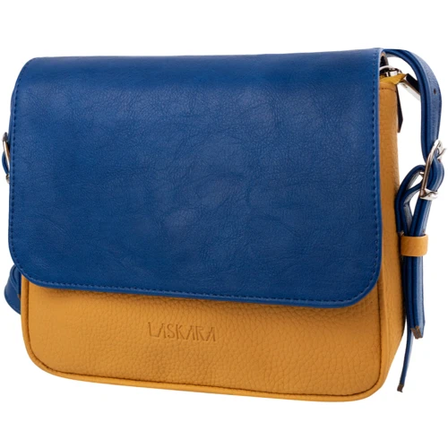Женская сумка почтальонка Laskara разноцветная (LK-10245-blue-yellow)