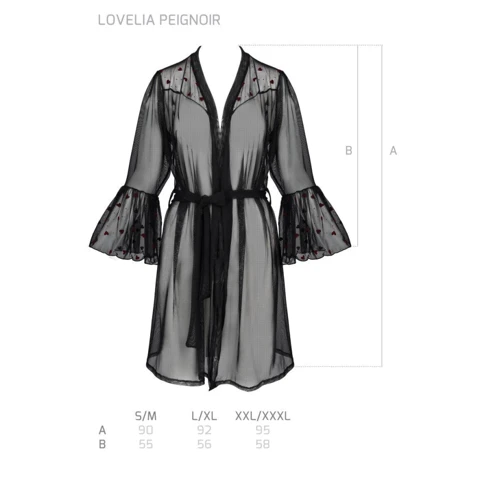 Пеньюар Passion LOVELIA PEIGNOIR black XXL/XXXL