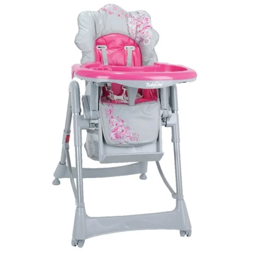 Стульчик для кормления BabyOno 2868/01 grey-fuchsia