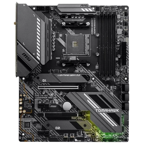 MSI MAG X570S TOMAHAWK MAX WIFI: Разъемы на плате USB 2.0, USB 3.2 Gen 1, SATA 3.0, M.2
