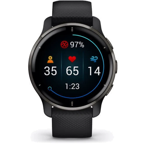 Смарт-часы Garmin Venu 2 Plus Slate Stainless Steel Bezel with Black Case and Silicone Band (010-02496-11): Тип гаджета Взрослые смарт часы