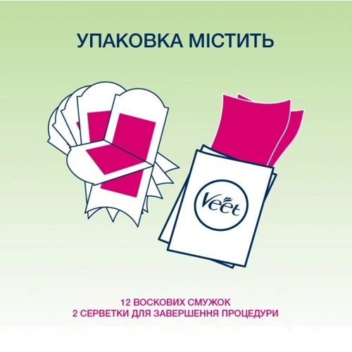 Veet Easy-Gelwax Восковые полоски для сухой кожи 12 шт. фото 3