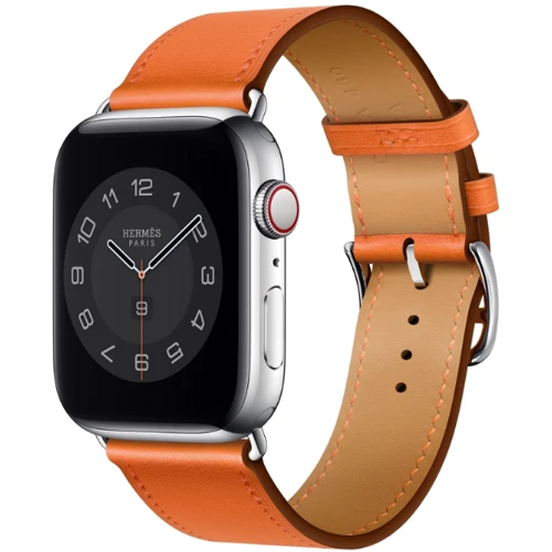 Аксесуар для Watch Apple Hermes Single Tour Swift Leather Orange (MXTM2) для Apple Watch 38/40/41mm
